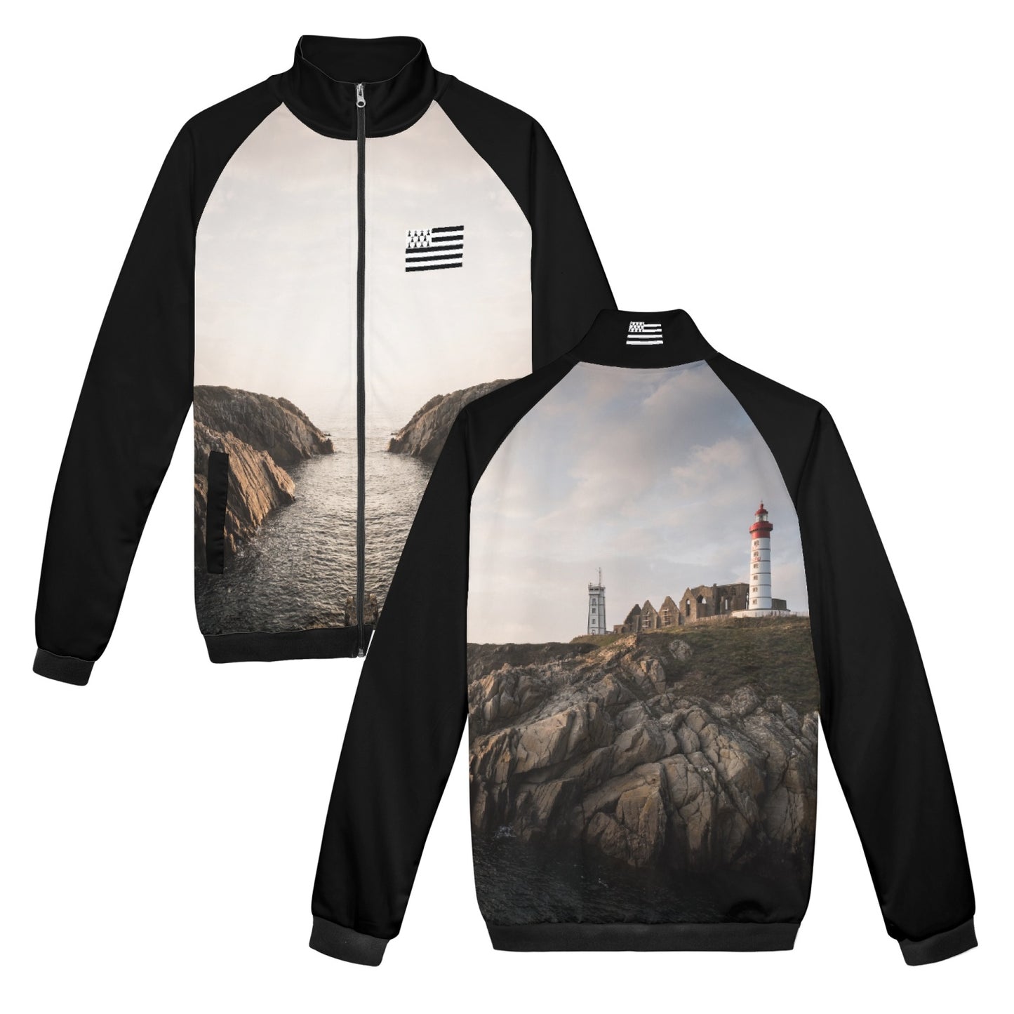 Sweat Bretagne paysage zip col montant