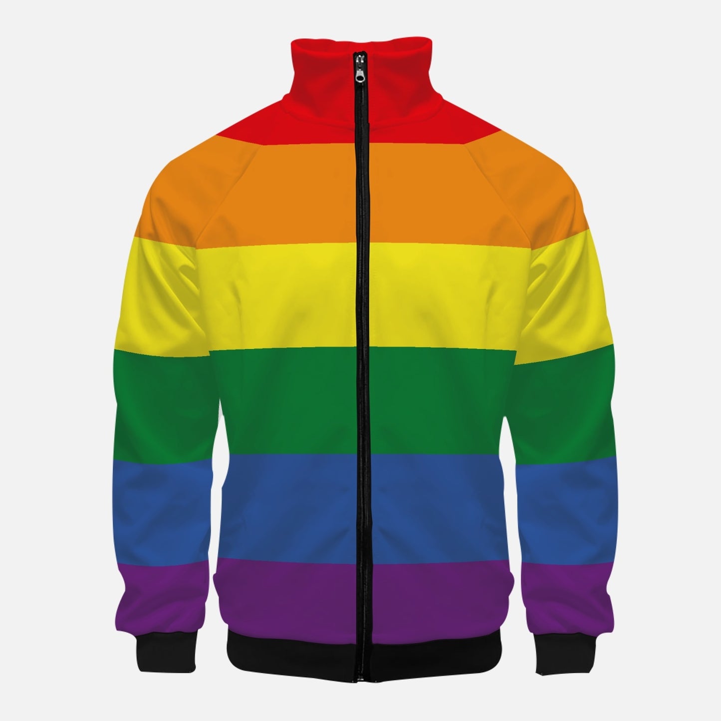 Sweat Rainbow flag zip col montant