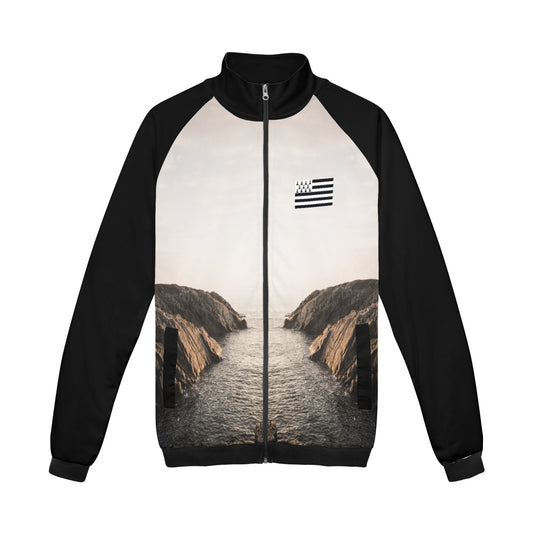 Sweat Bretagne paysage zip col montant