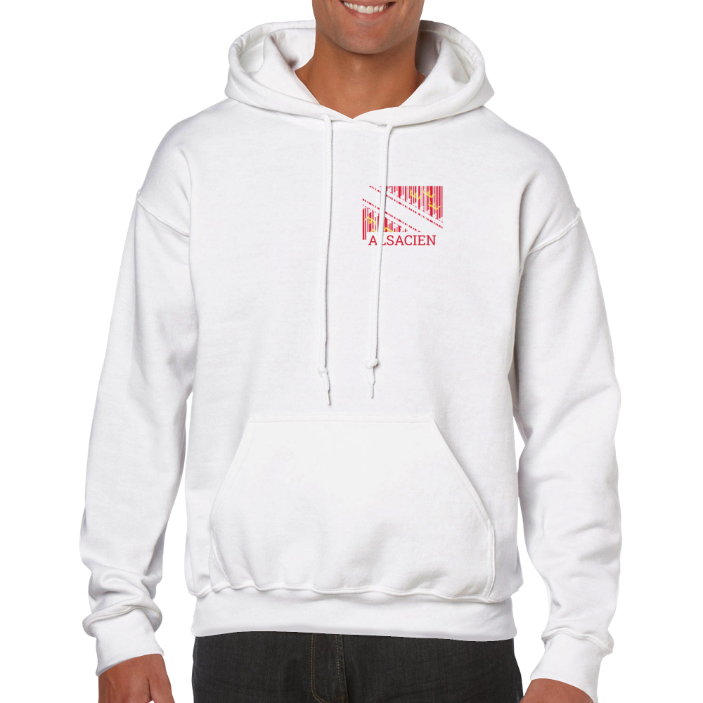 Sweat à capuche Alsacien code barre