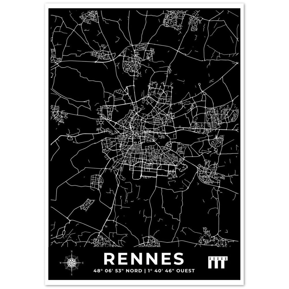 Rennes Poster en papier mat premium