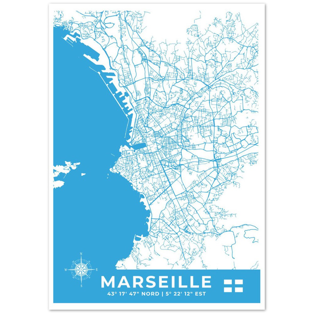 Marseille Poster en papier mat premium