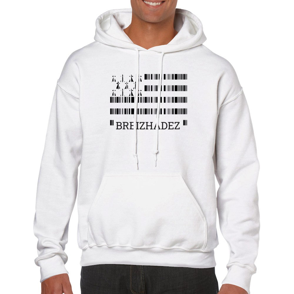 Sweat à capuche Breizhadez code barre