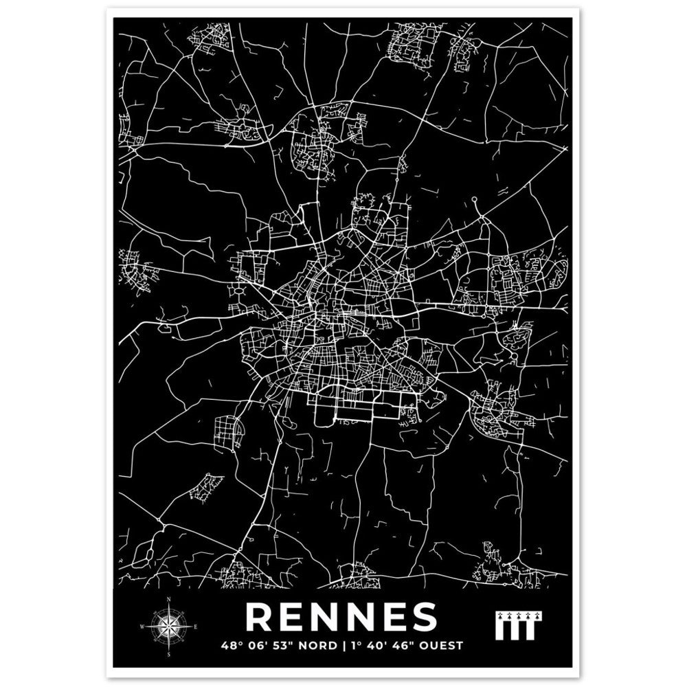 Rennes Poster en papier mat premium