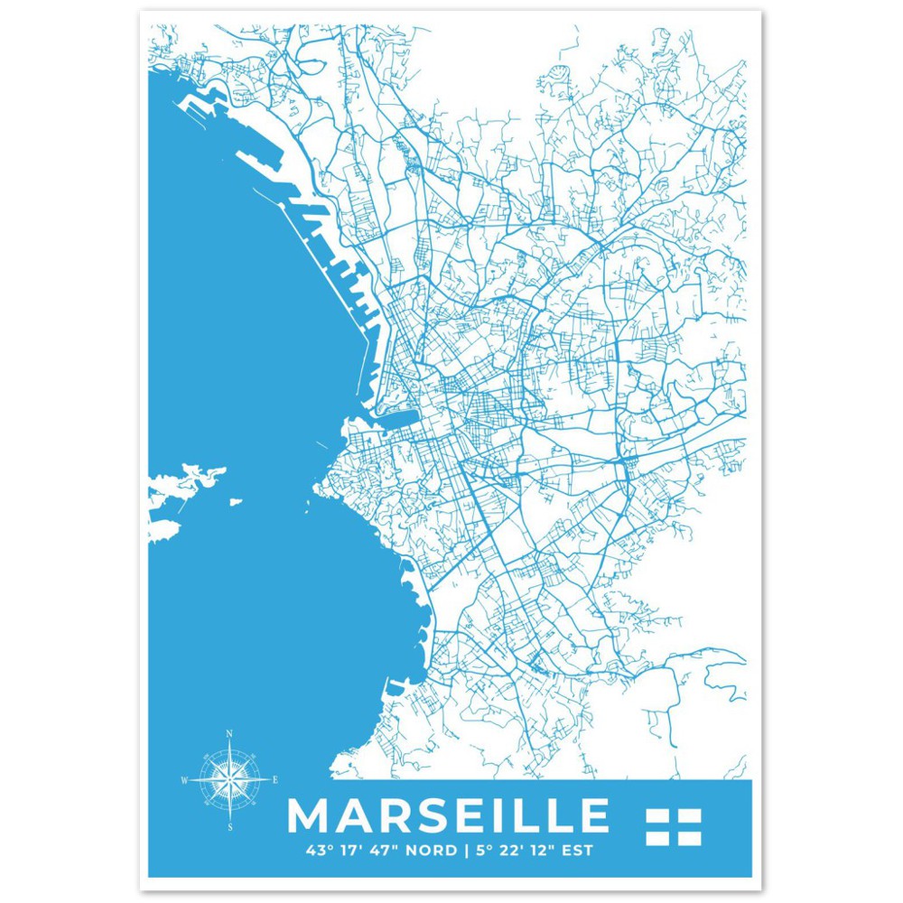 Marseille Poster en papier mat premium