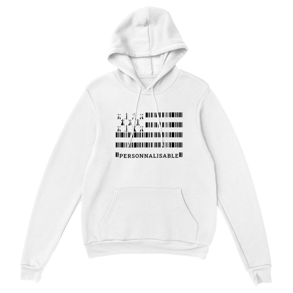 Sweat à capuche Bretagne code-barre PERSONNALISABLE