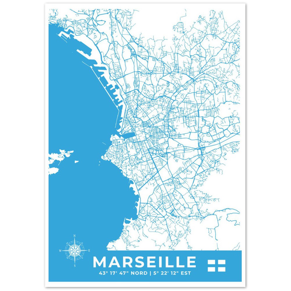 Marseille Poster en papier mat premium